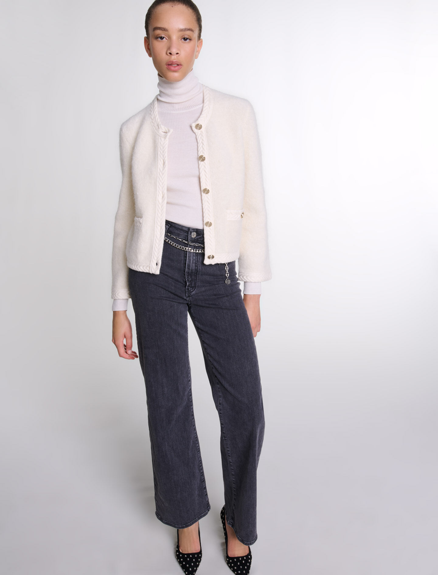 Knit cardigan White For Women | Maje