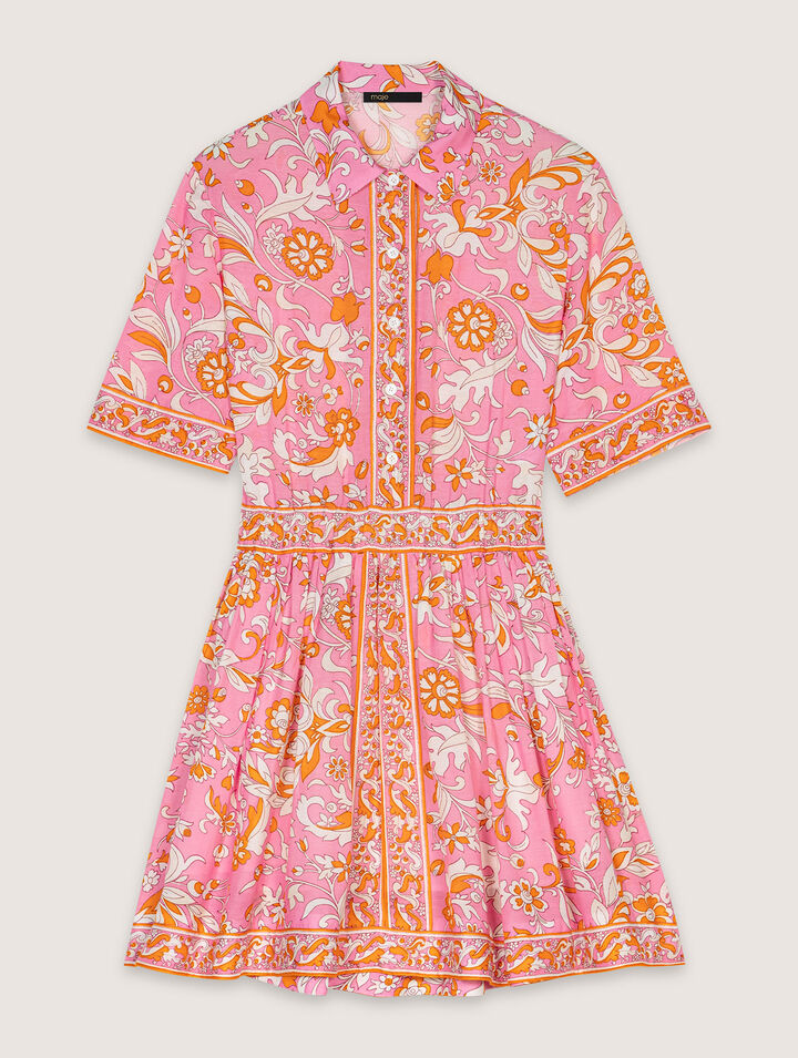 Robe courte fluide imprimée