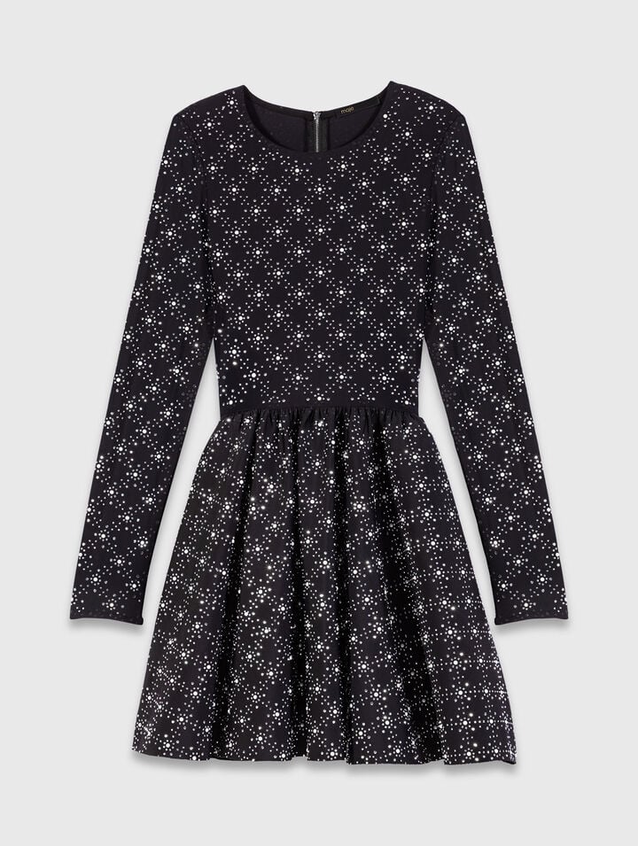 Robe patineuse à perles et strass