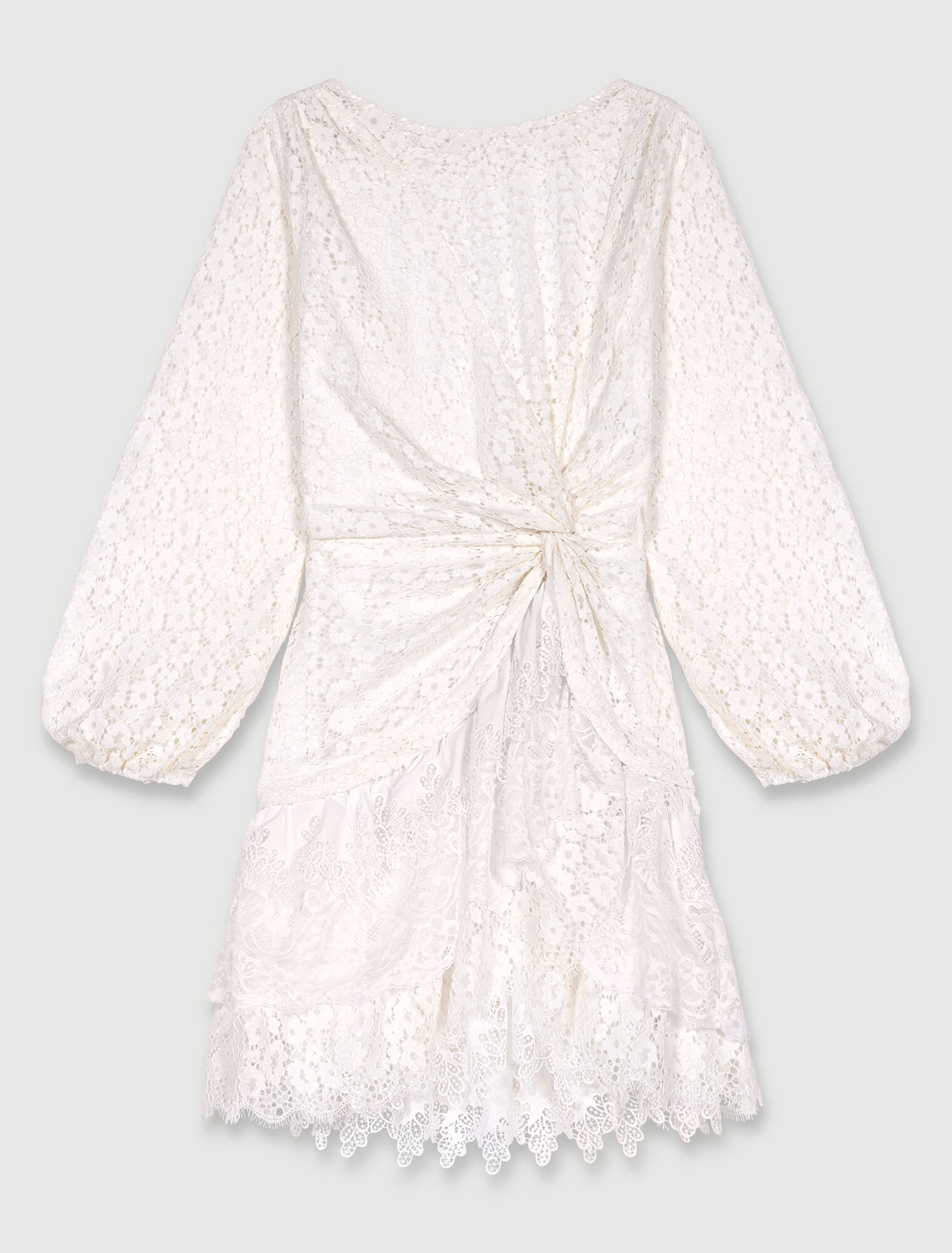 Robe drapée en dentelle