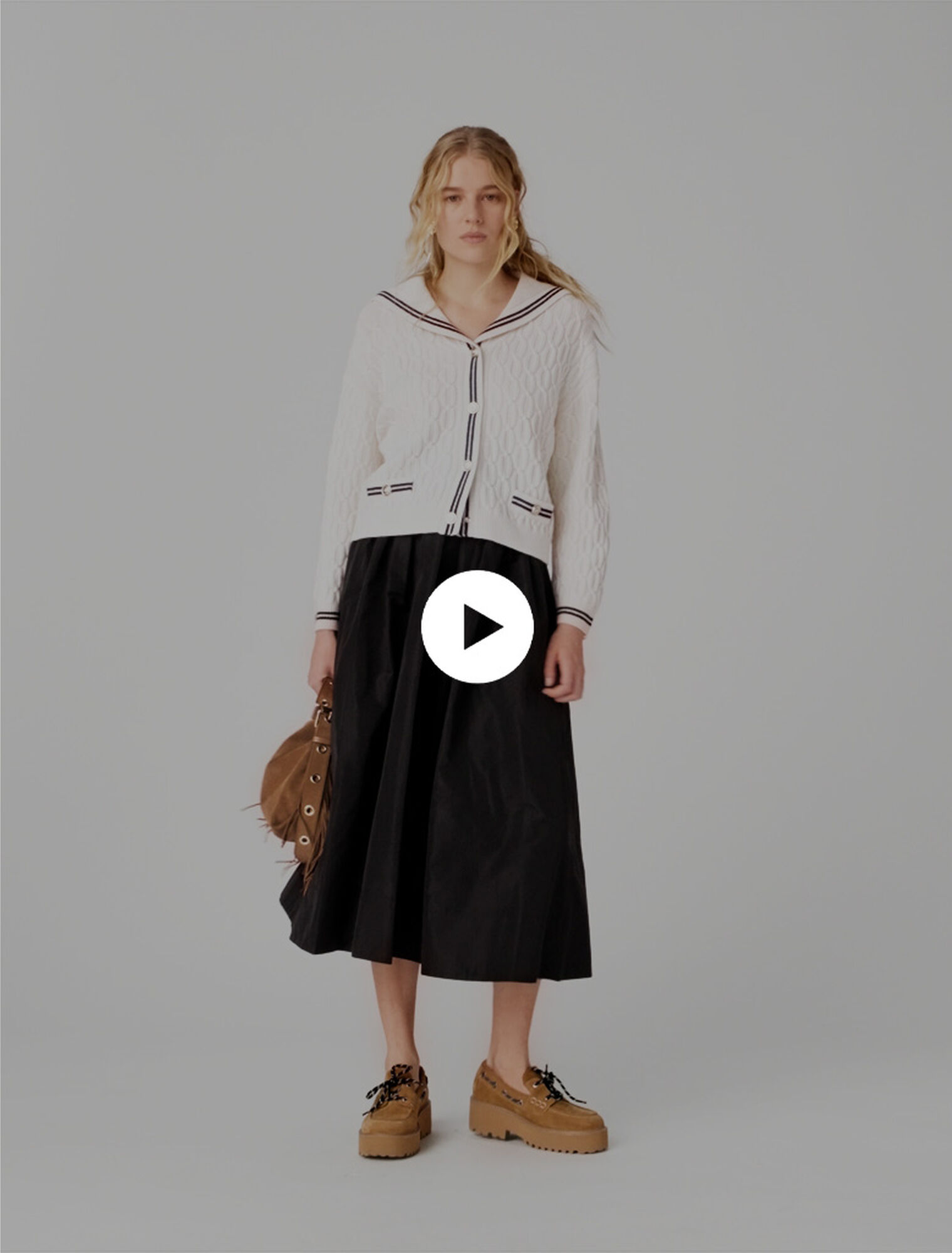 maxi skirt with contrast waistband