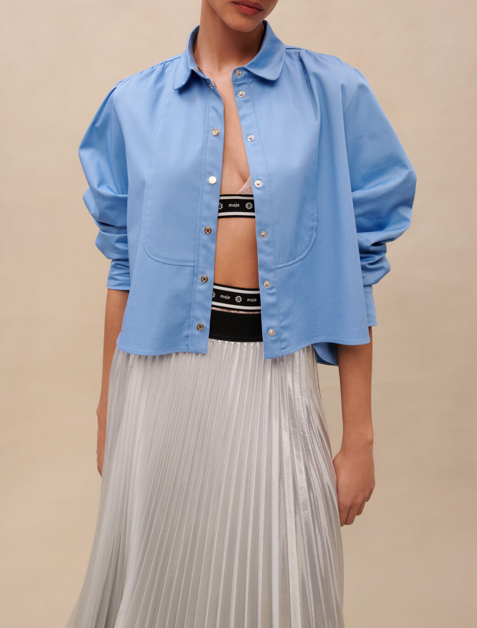 Silver pleated skirt