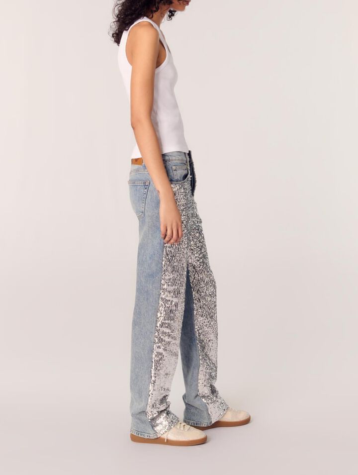 Sequinned jeans