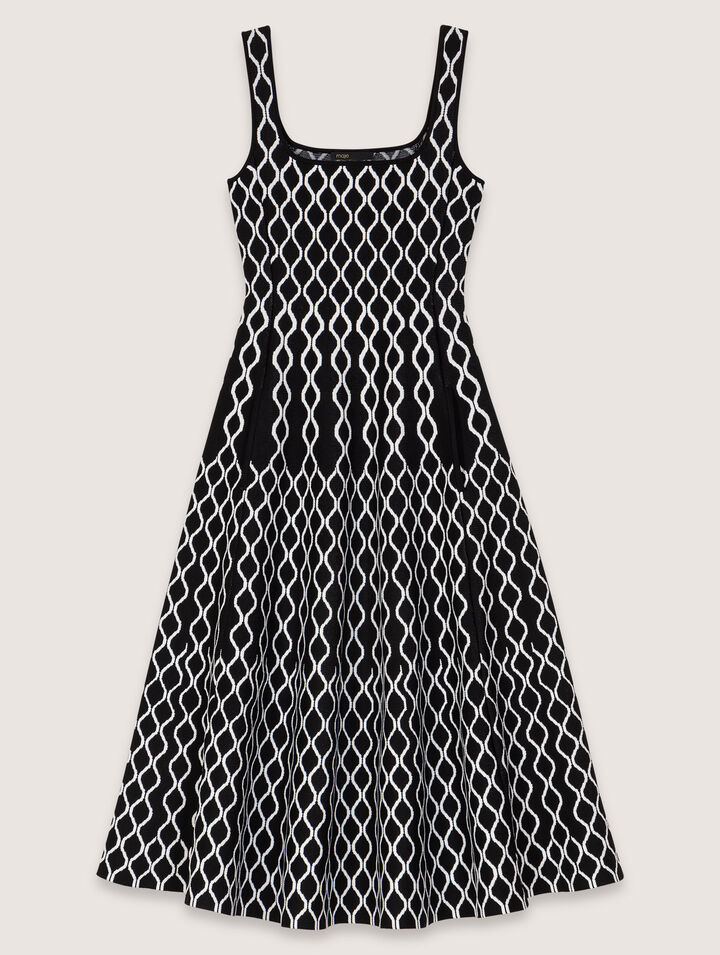 Robe midi en maille jacquard