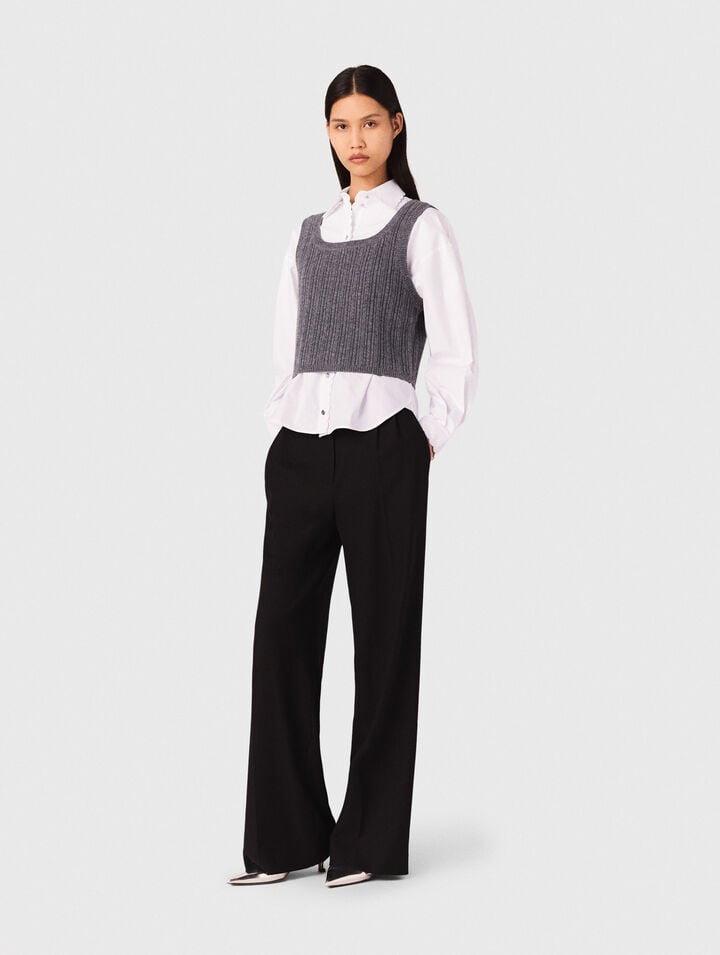 Wide-leg suit trousers