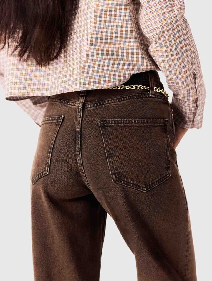 Jean bootcut avec cha&icirc;ne