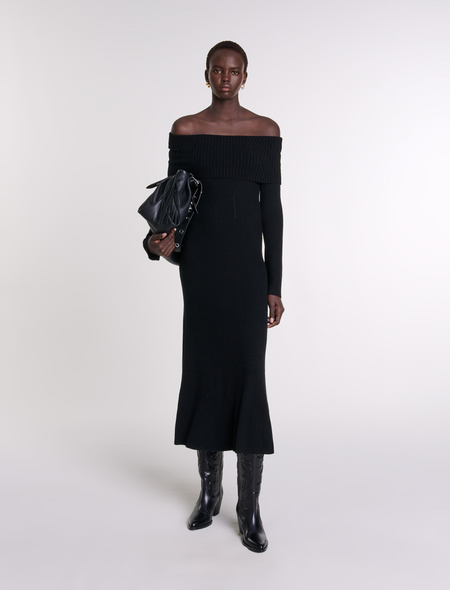 Robe maje noire et blanche on sale