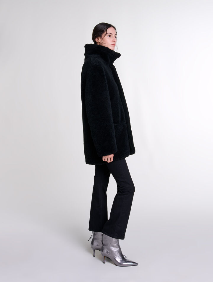 Reversible leather coat