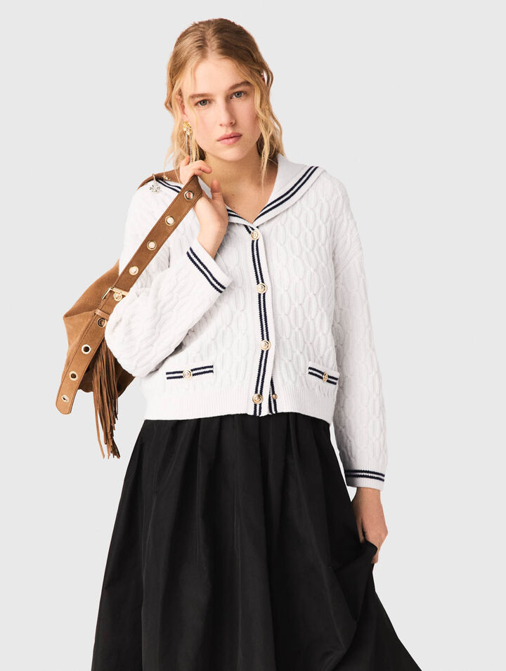 maxi skirt with contrast waistband