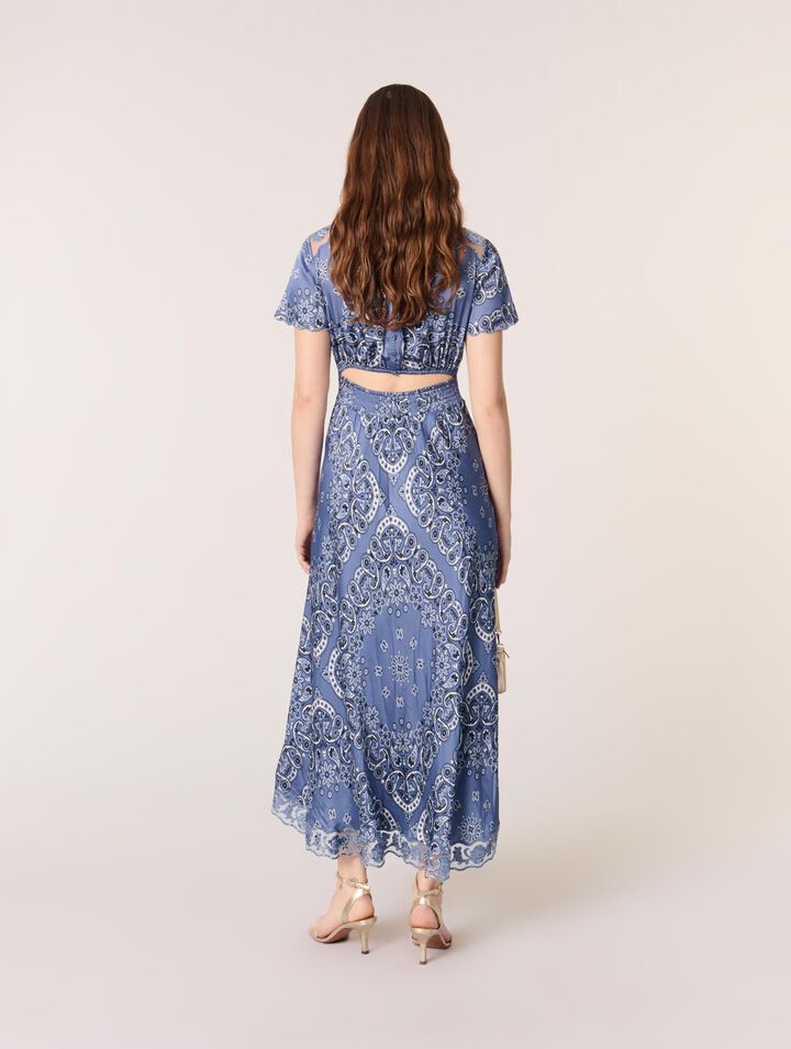 Patterned flowing maxi dress