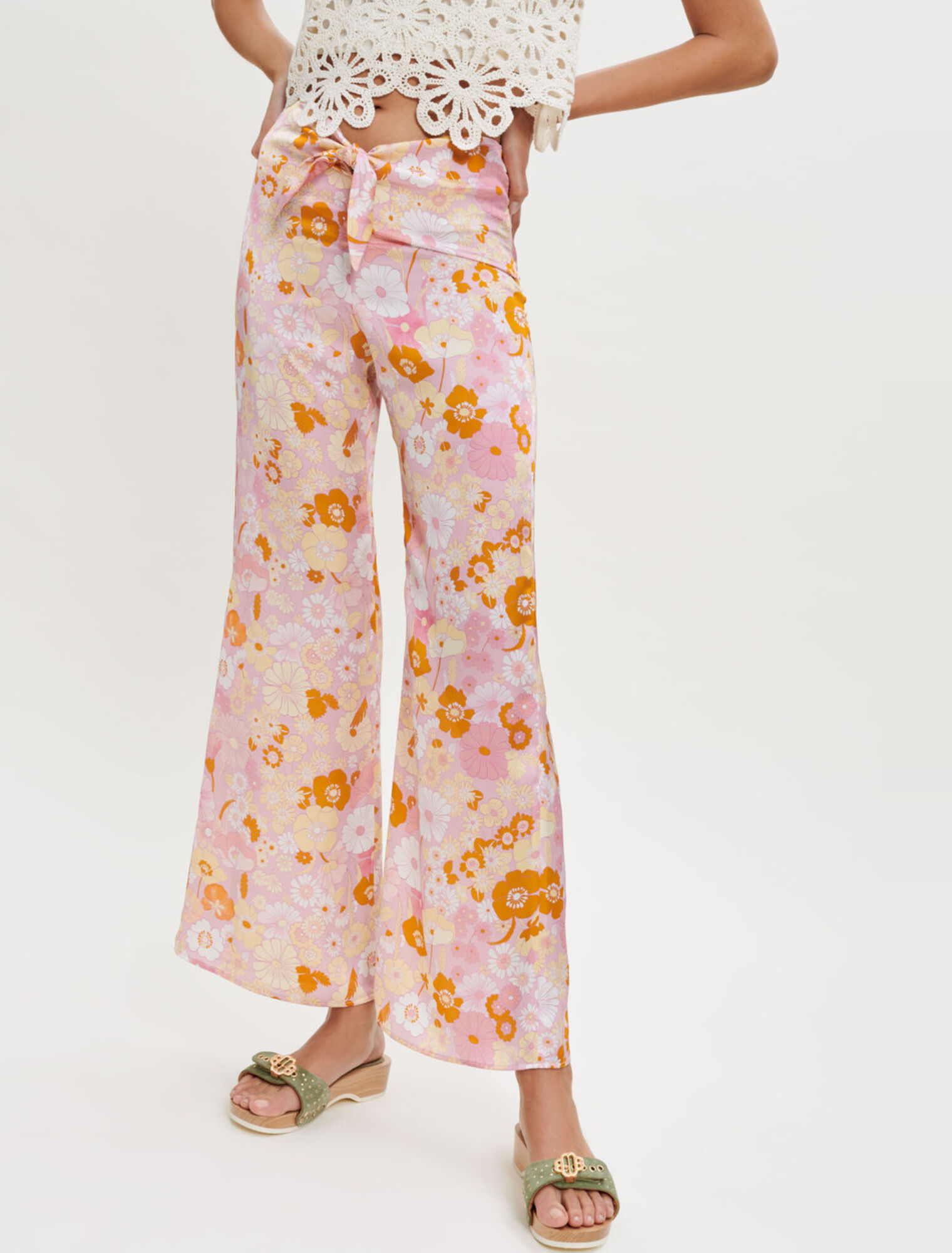 Fluid Flower Power print pants