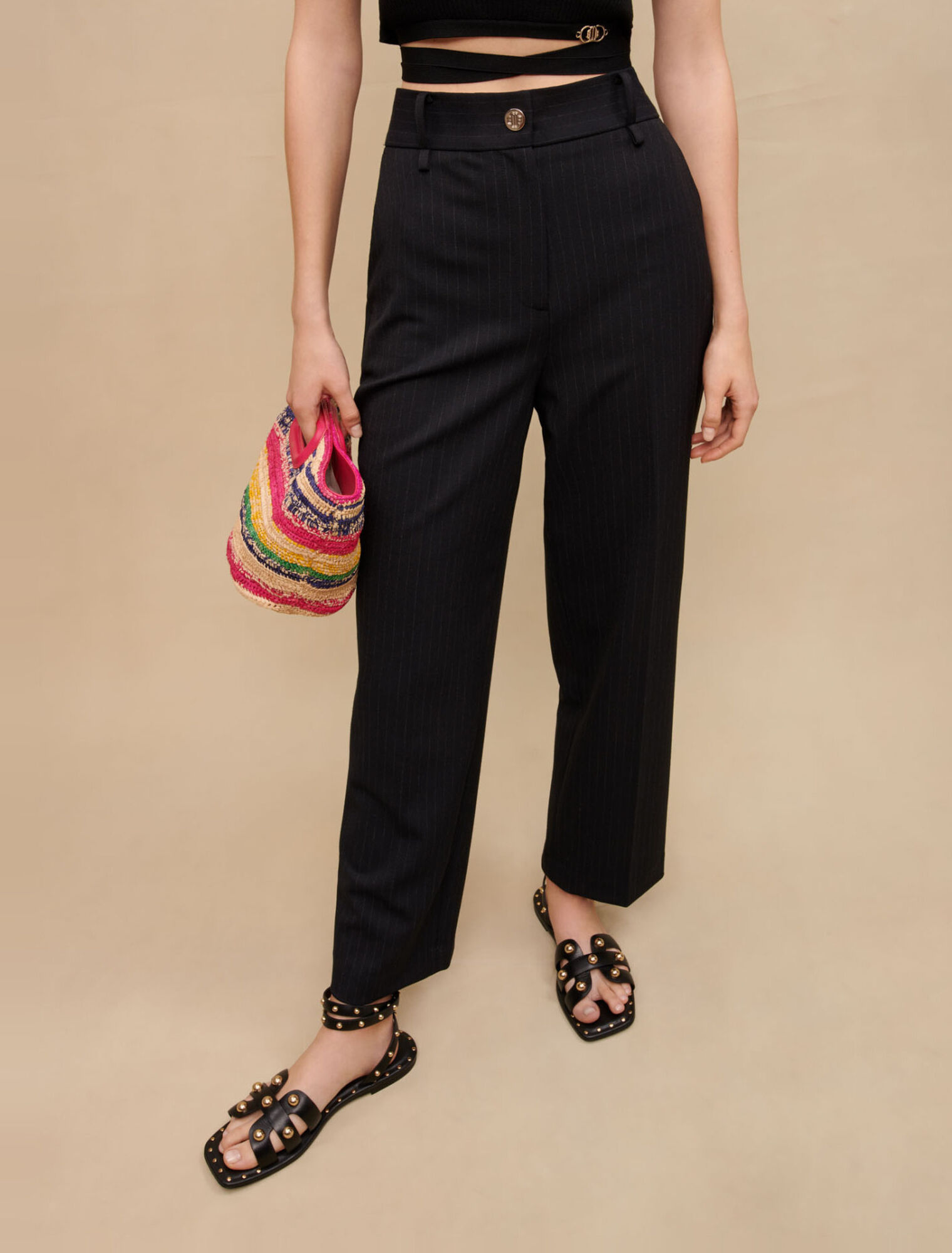 Pantalon de tailleur à rayures tennis