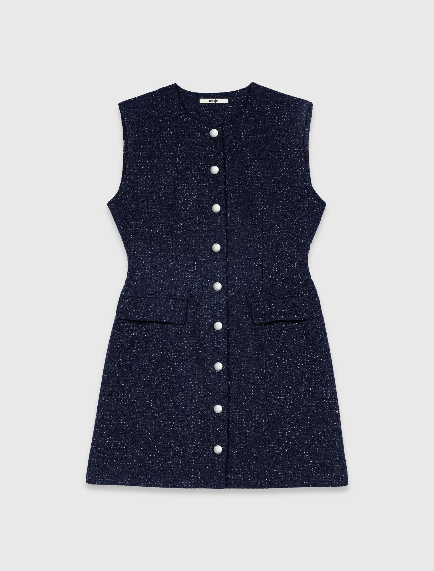 Short lurex tweed dress