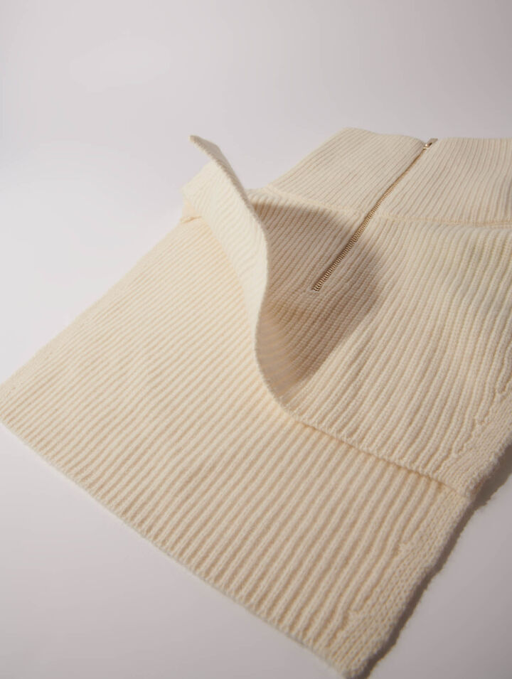 Col zippé en laine et cachemire