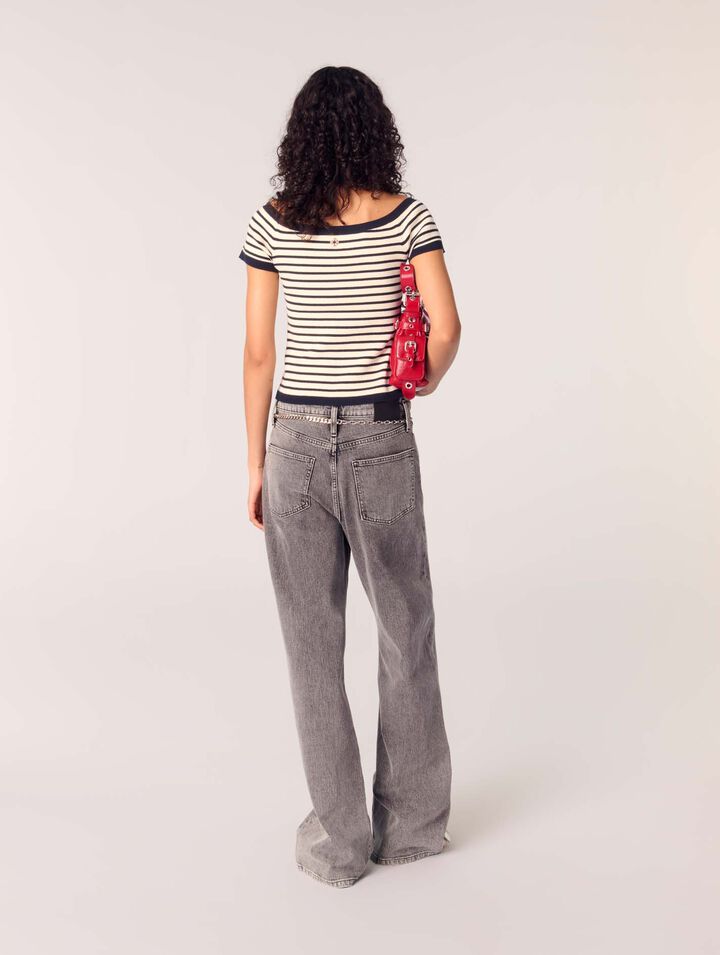 Jean large à ceinture maillons