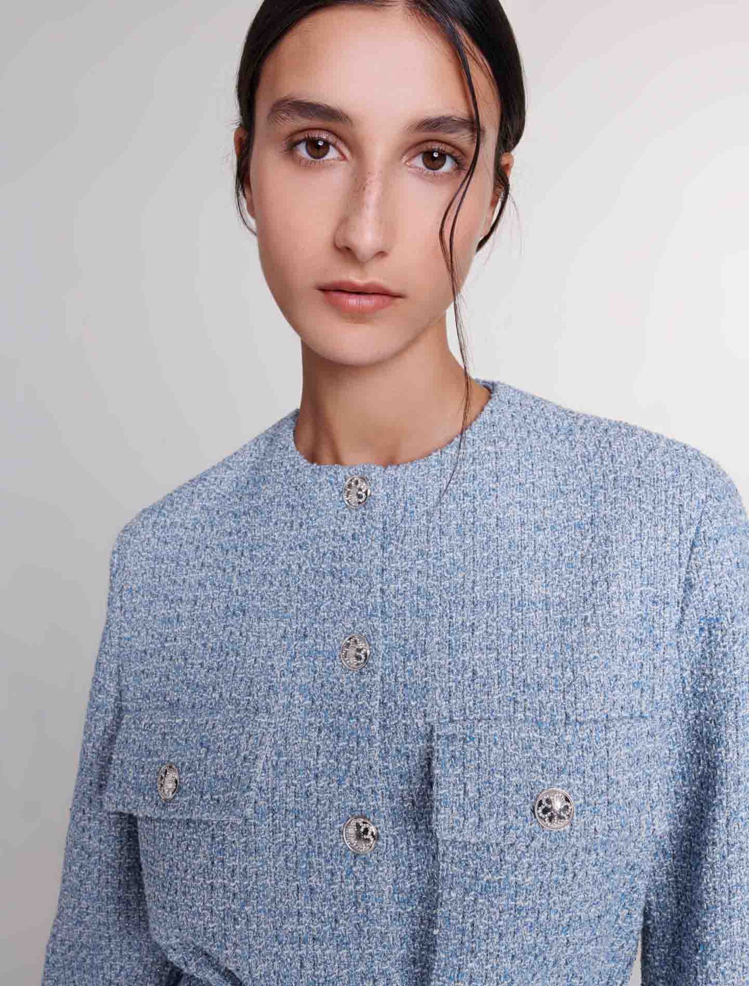 Veste ceinturée en tweed