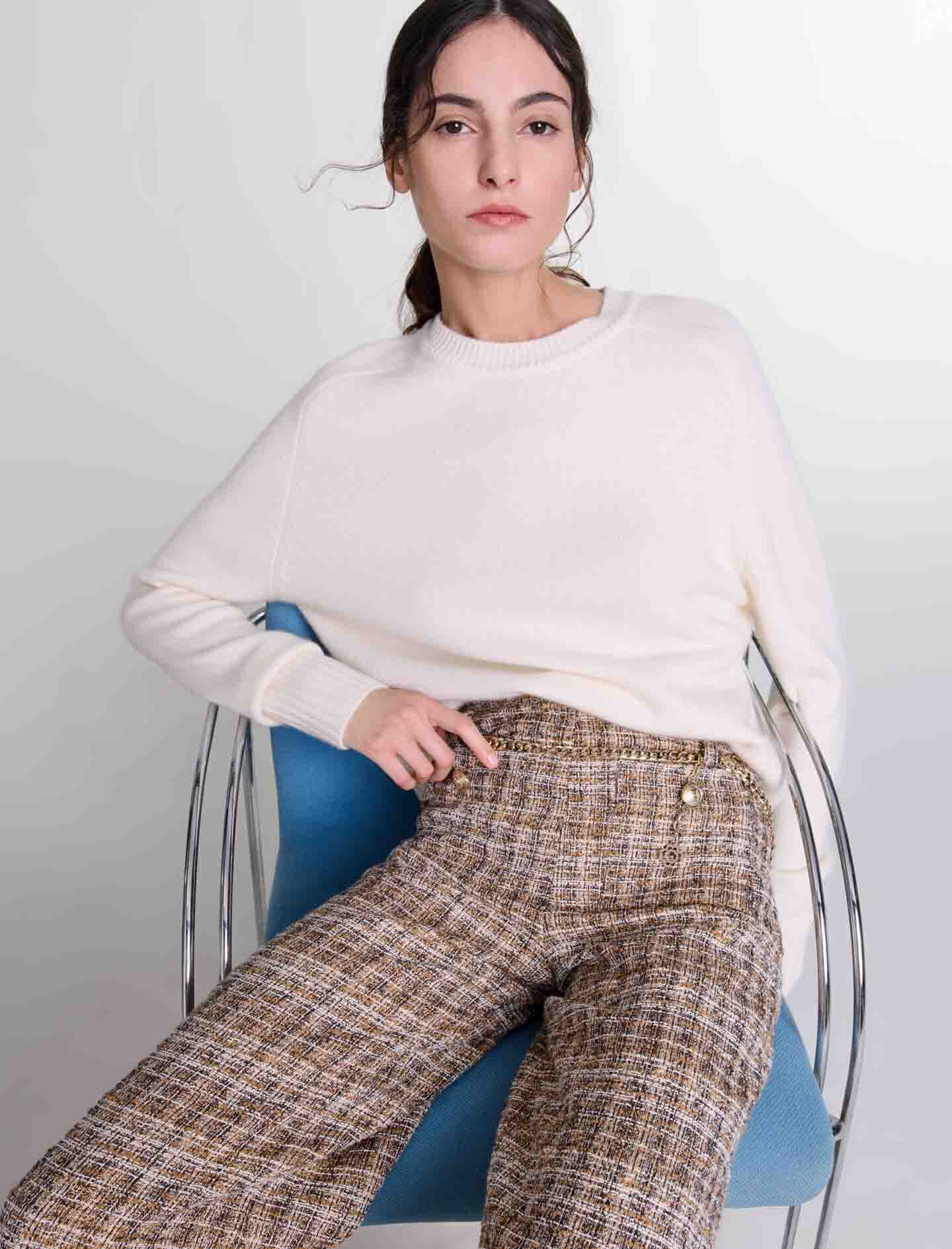 Tweed trousers Brown For Women | Maje