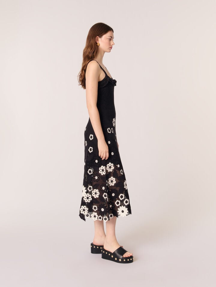 Floral crochet maxi dress