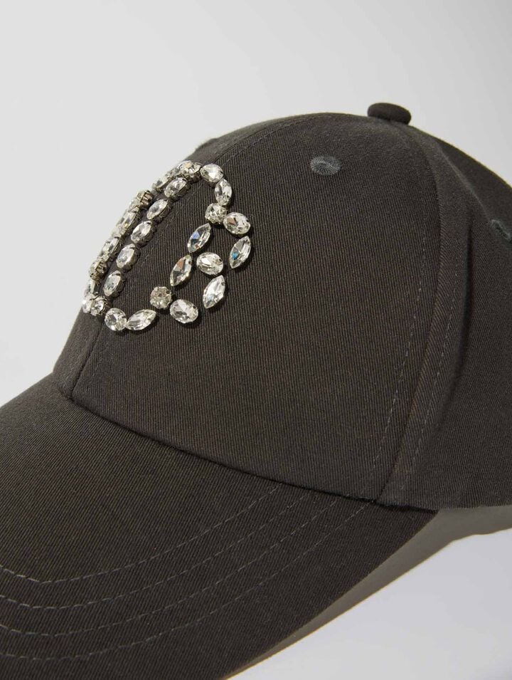 Clover rhinestone cap