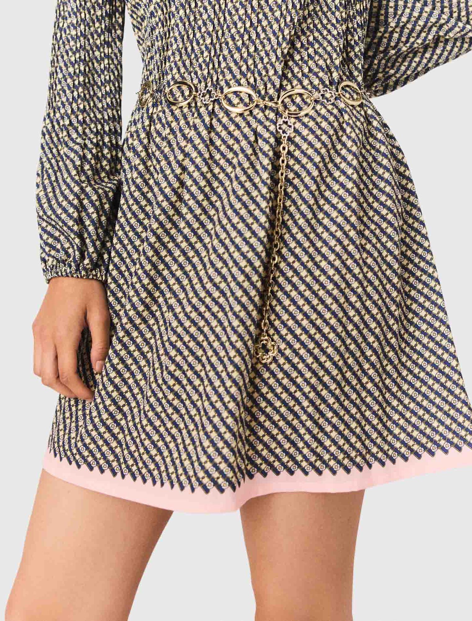 Patterned pleated dress