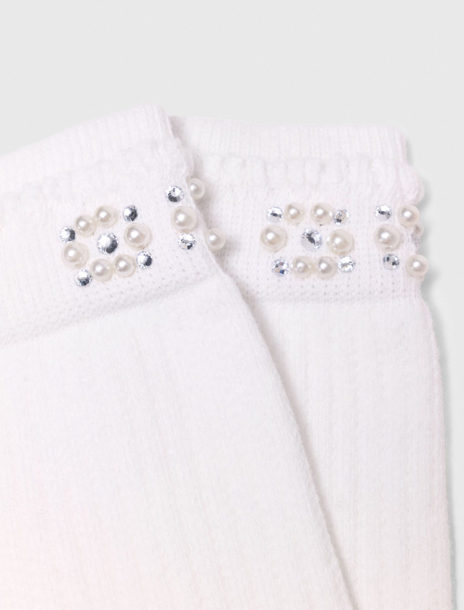 Pearl pointelle socks