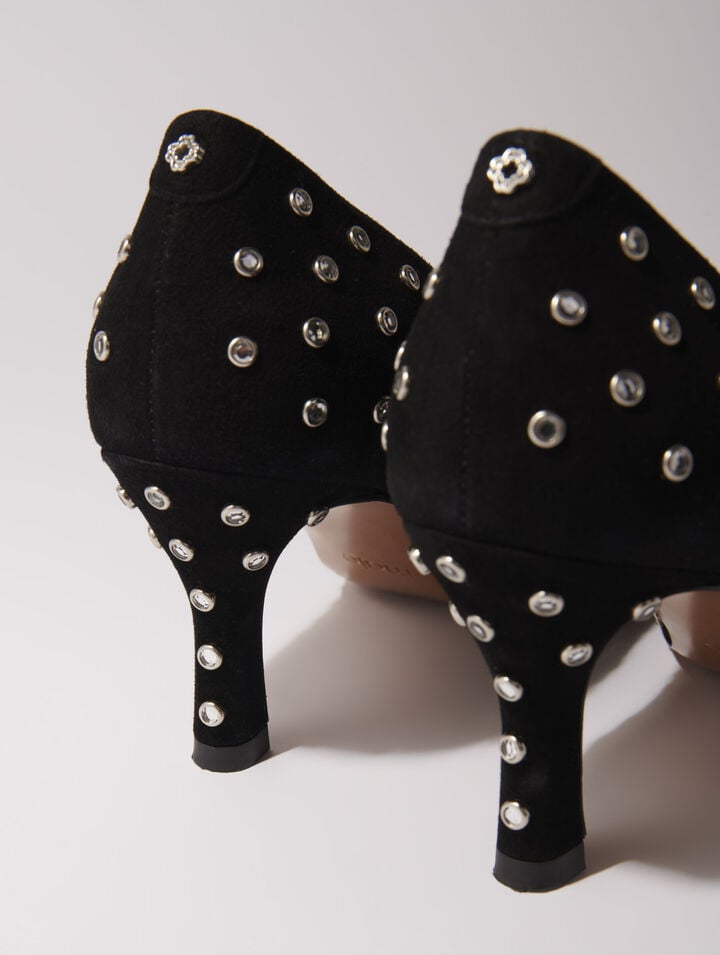 Rhinestone pumps with pointed toes