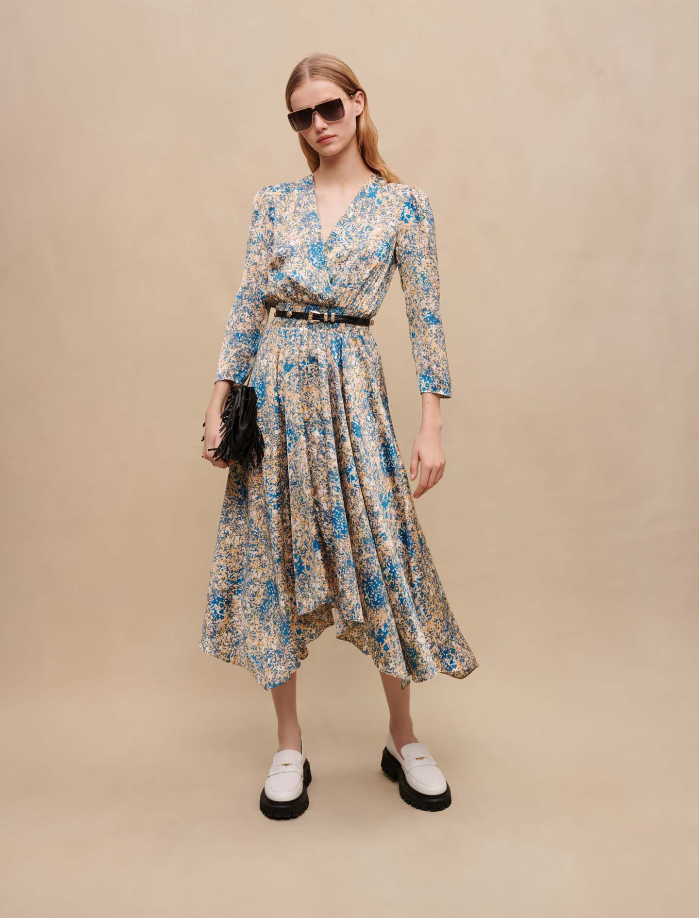 Asymmetric animal print dress Printed For Women Maje