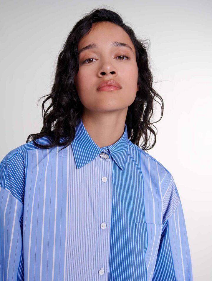 Chemise patchwork à rayures 