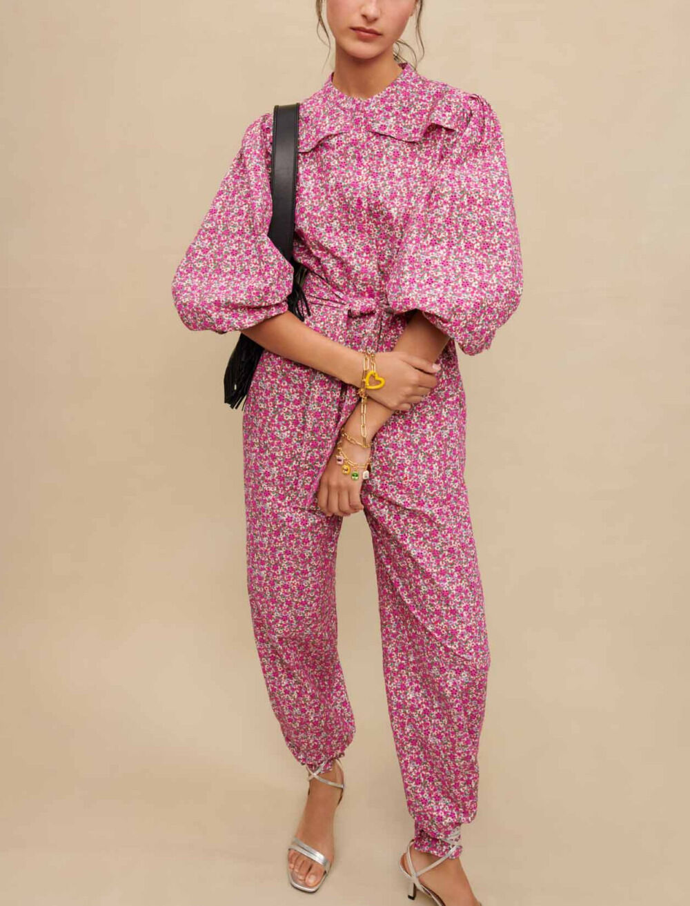 Floral printed jumpsuit Pink For Women | Maje