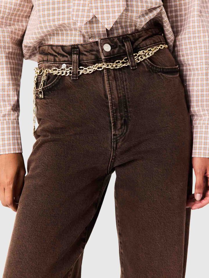 Jean bootcut avec cha&icirc;ne