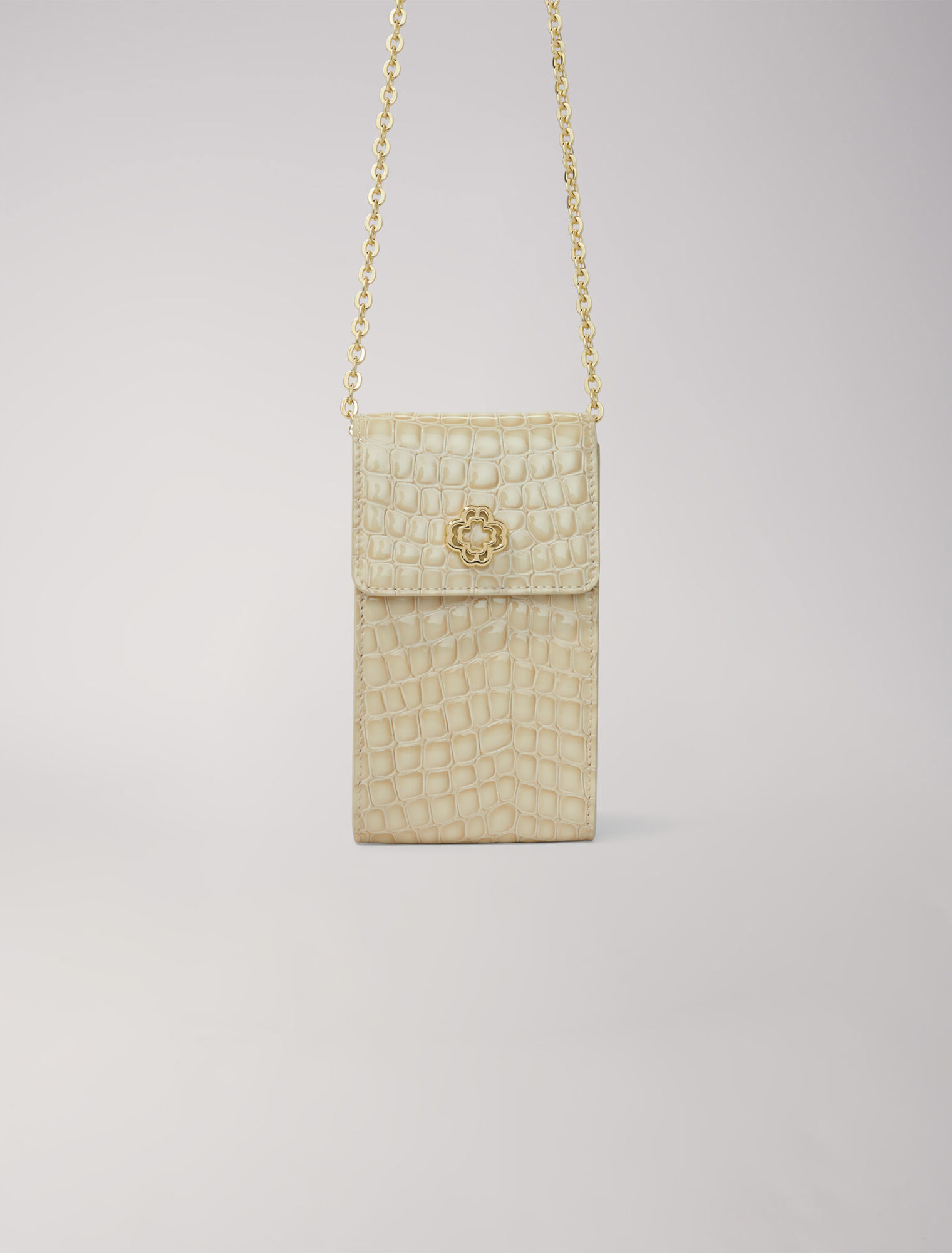 Patent leather phone pouch