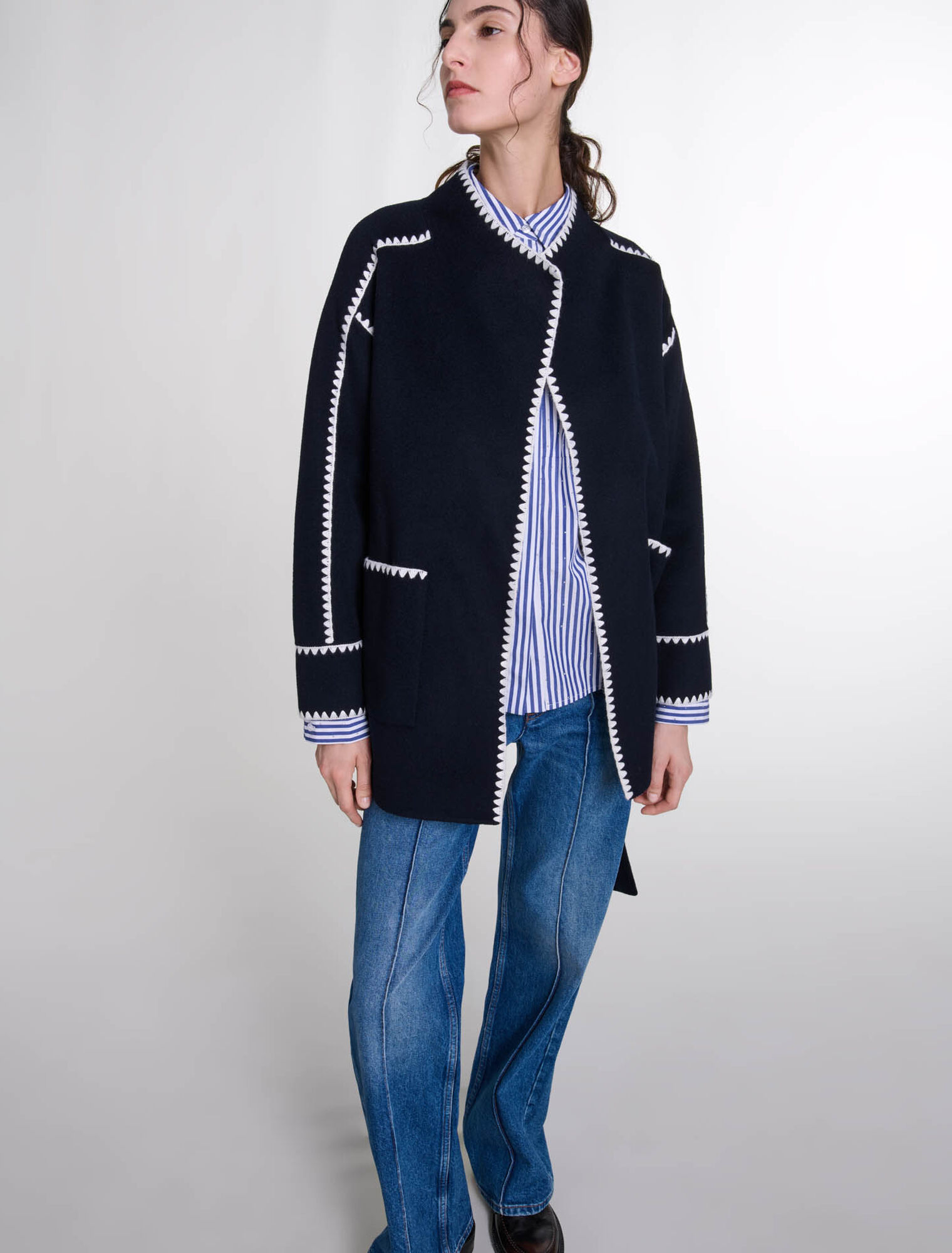 Manteau court double face