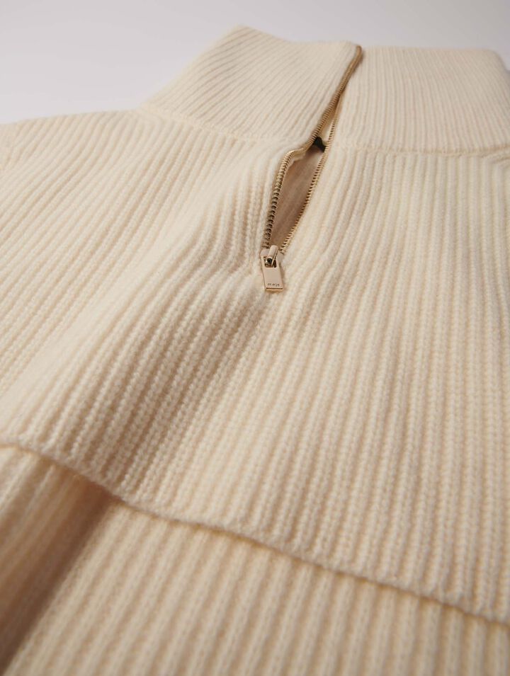 Col zippé en laine et cachemire