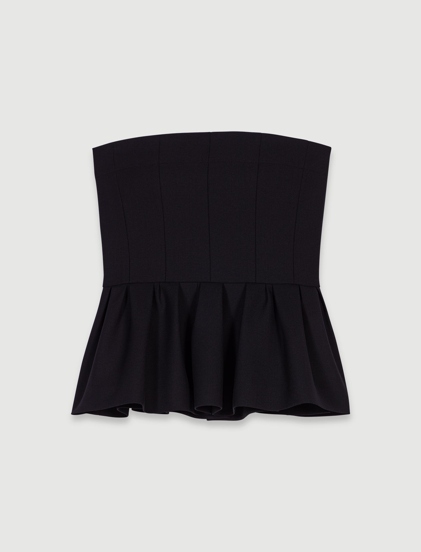 Bustier top with basque Black / Gray For Women | Maje
