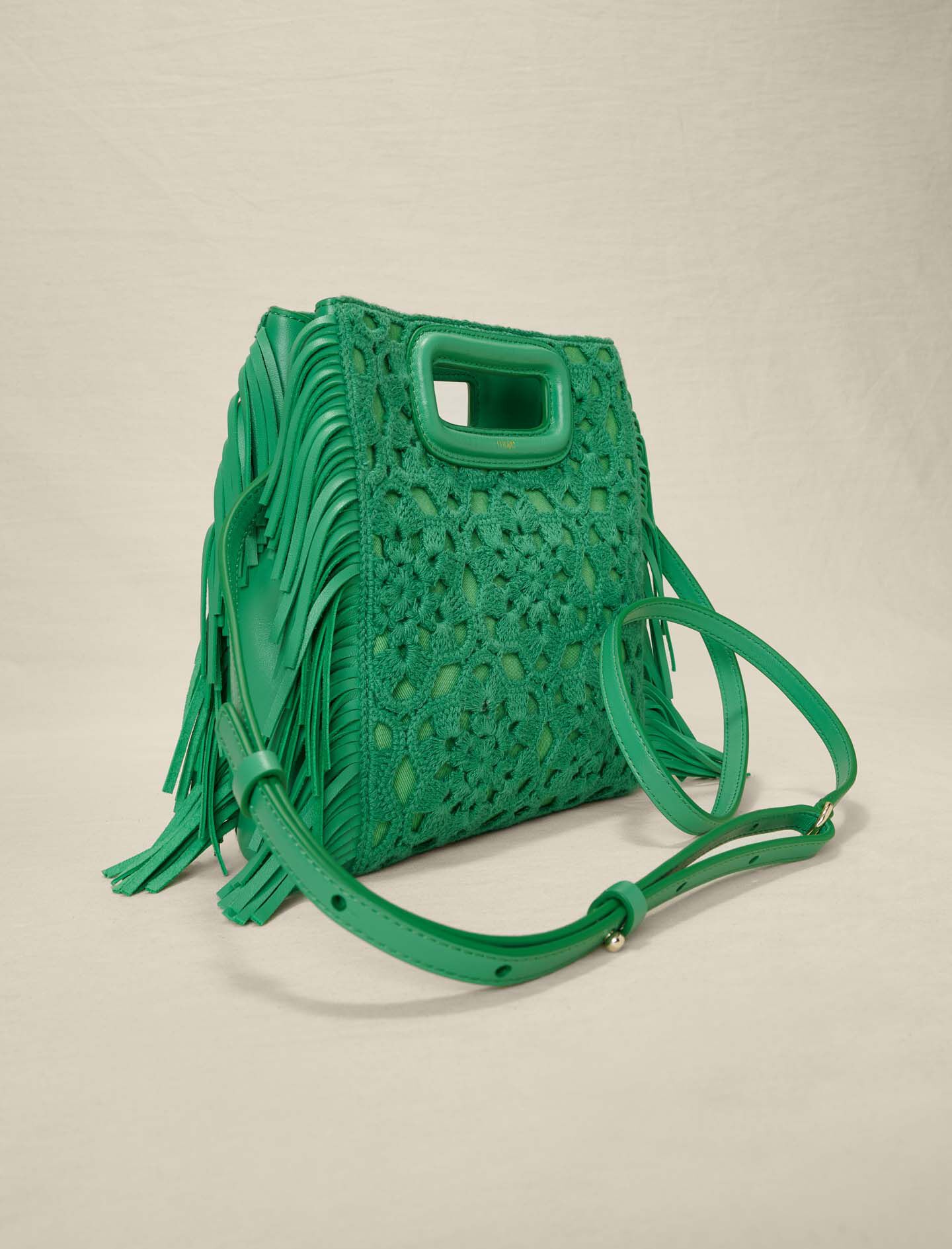 Sac M en crochet vert pour femme Maje