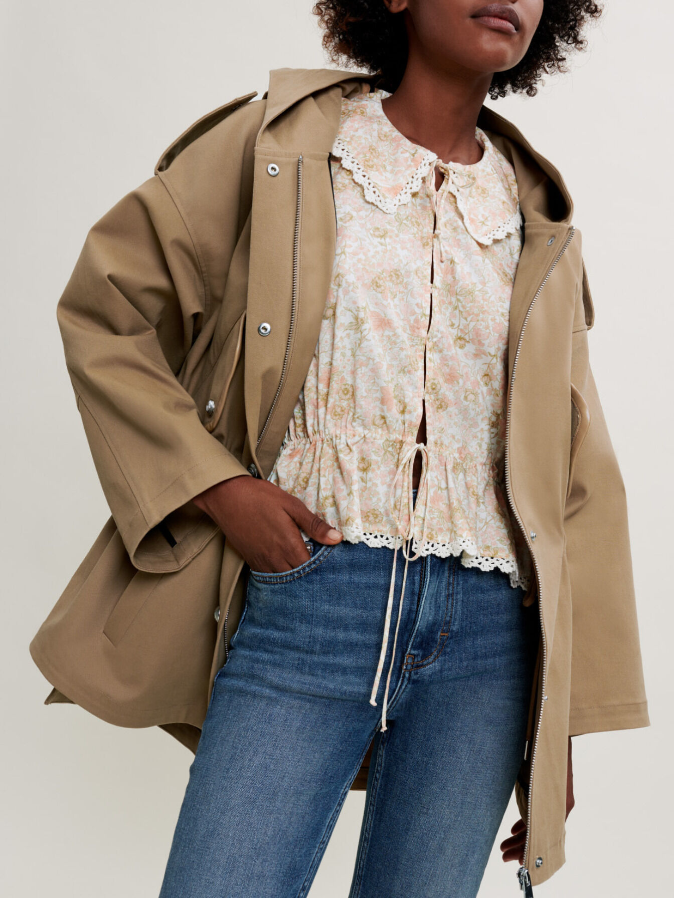 Oversized cotton coat