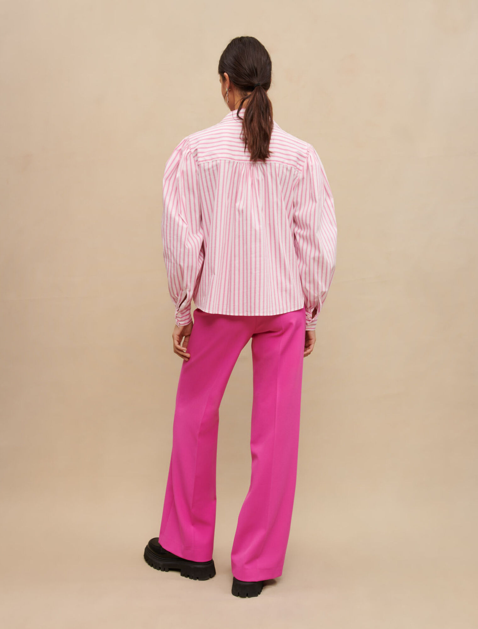 Chemise rayée manches volumineuses