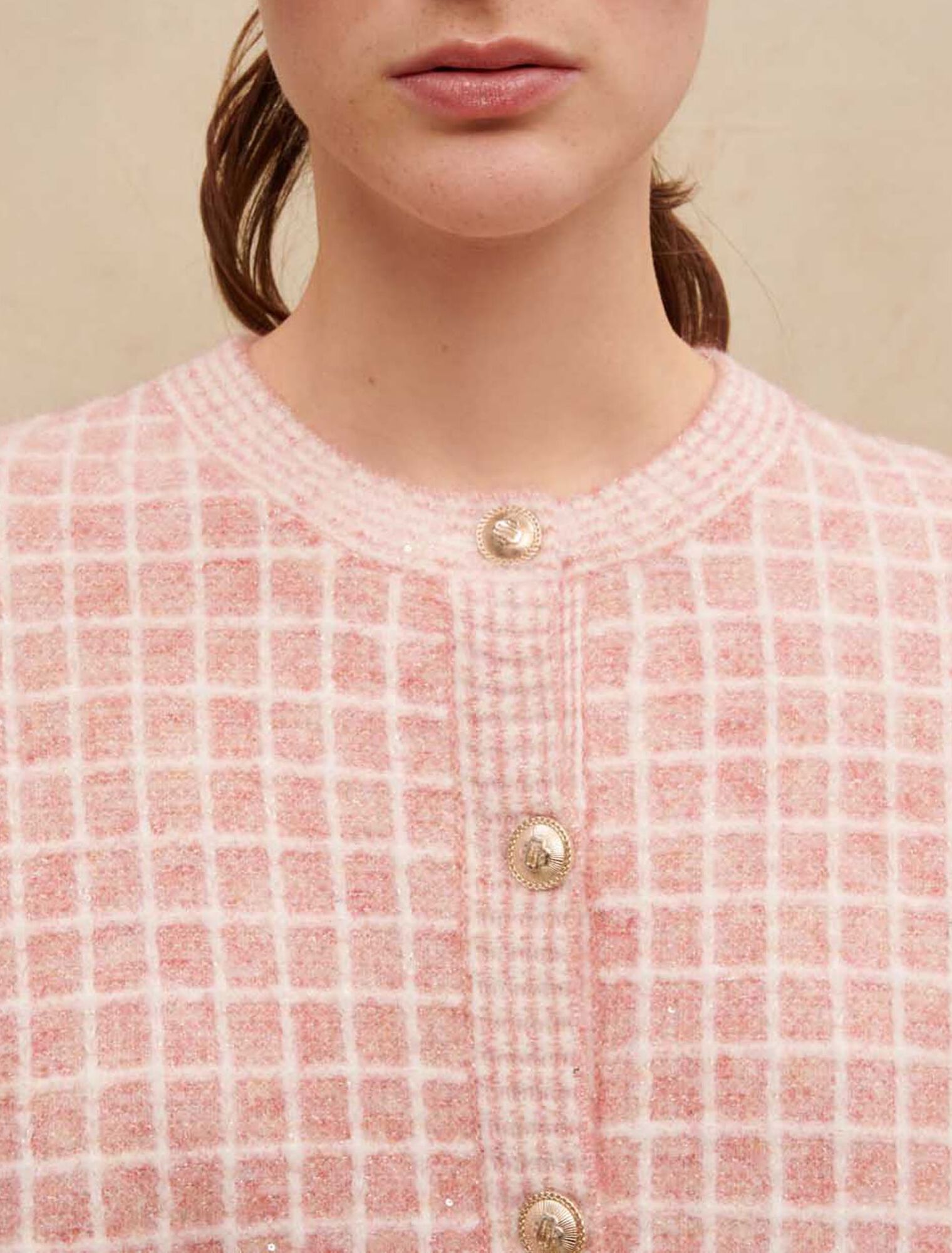 Cardigan en maille façon tweed