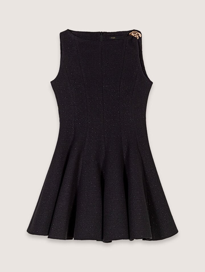 Short flared tweed dress