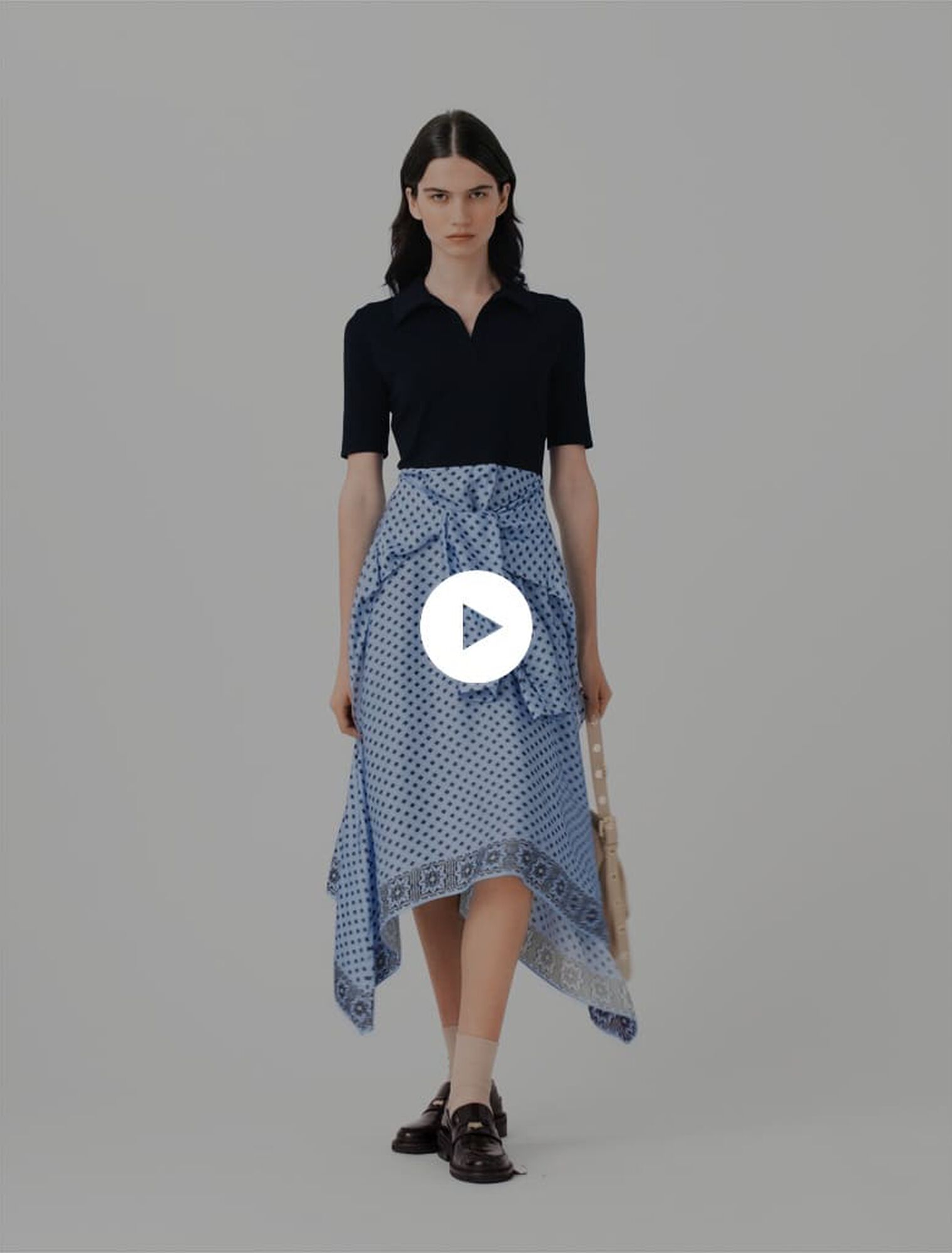 Layered-effect scarf skirt dress