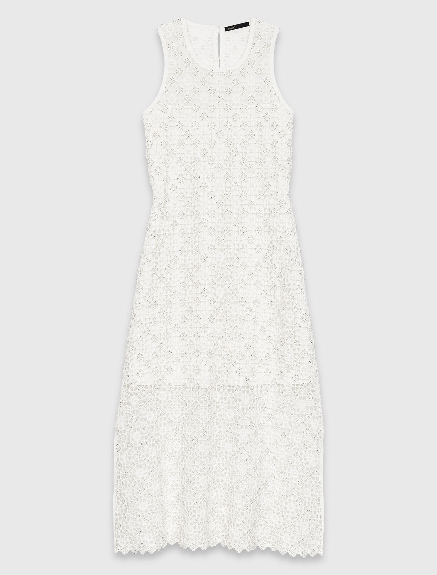 Robe longue en crochet et strass