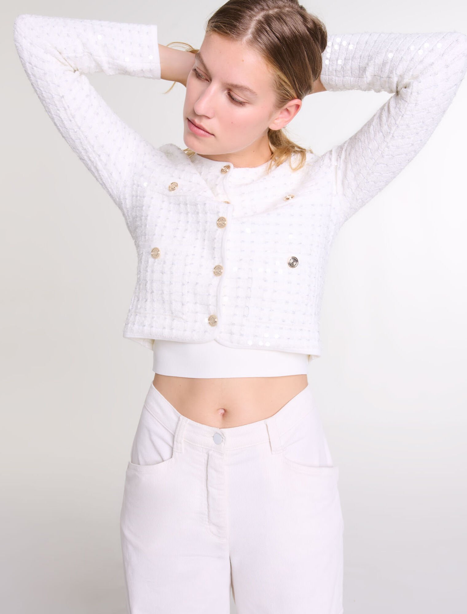 Sequin knit cardigan