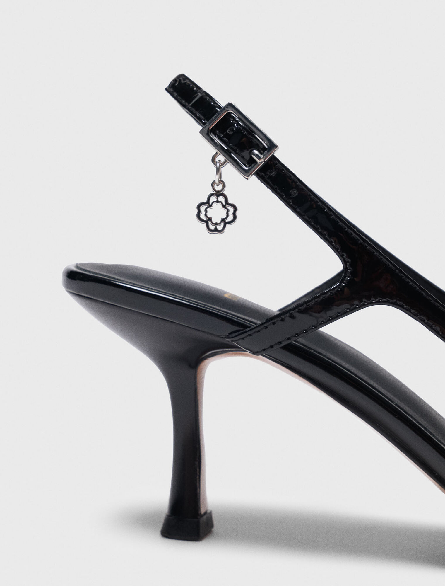 Patent leather slingback pumps
