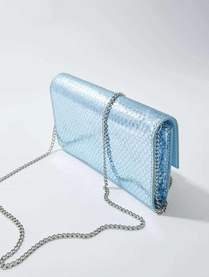 Pochette en cuir effet python