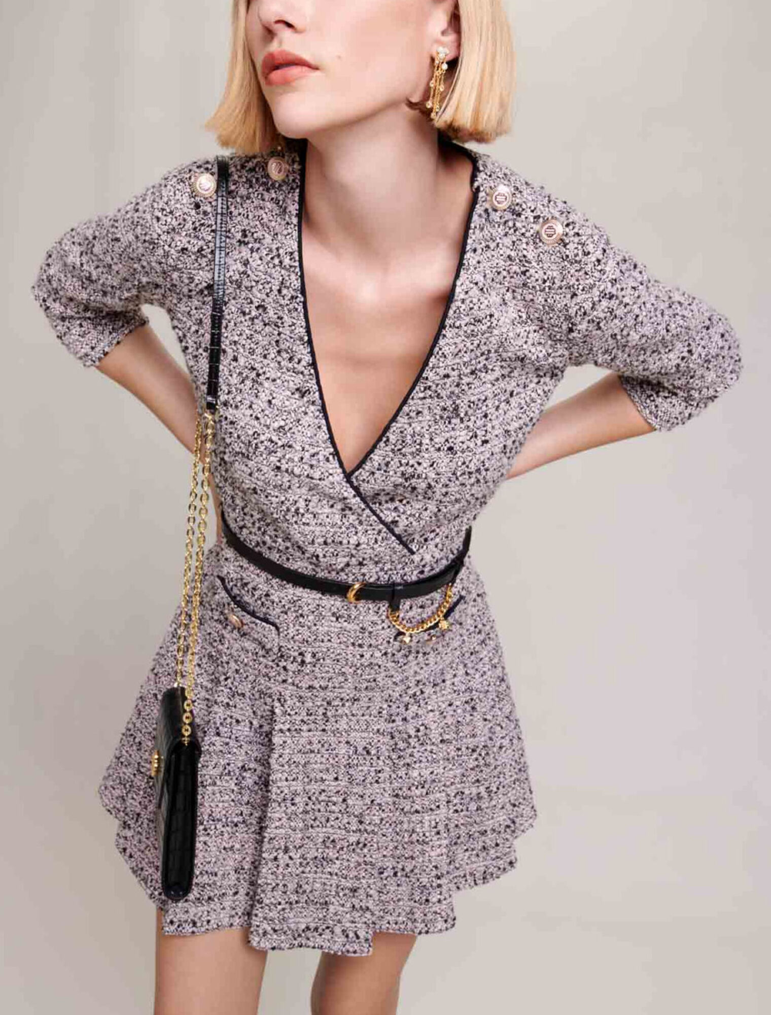 Robe courte en tweed