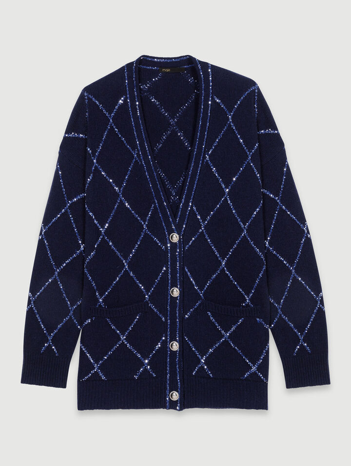 Longline wool cardigan