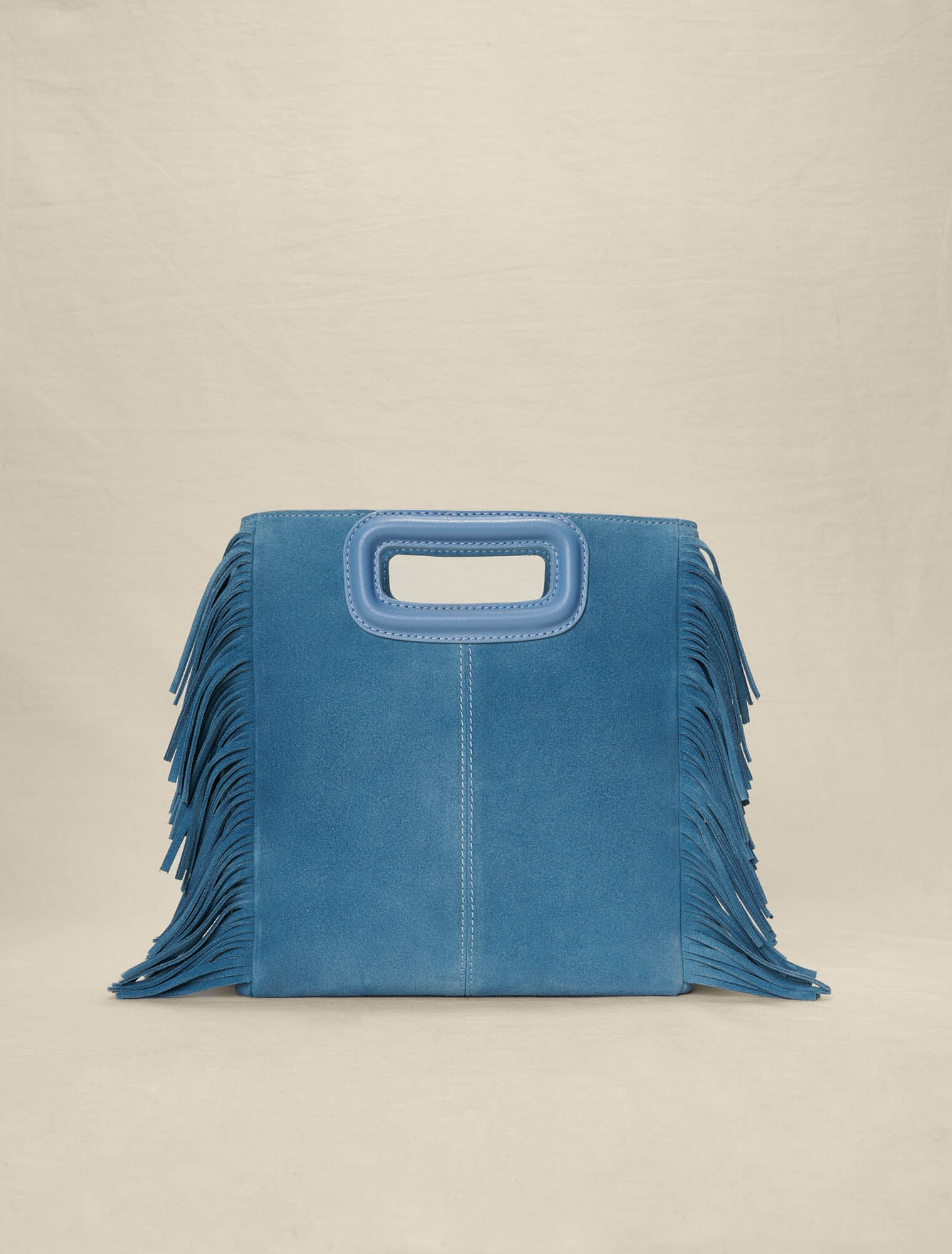 Sac M à franges en cuir clouté