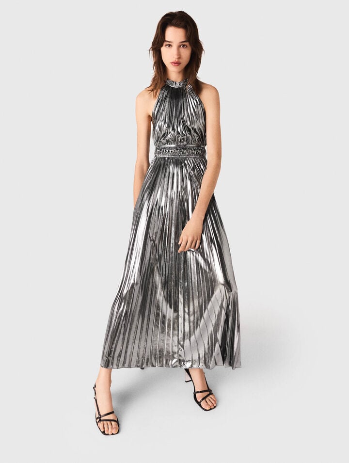 Robe longue plissée