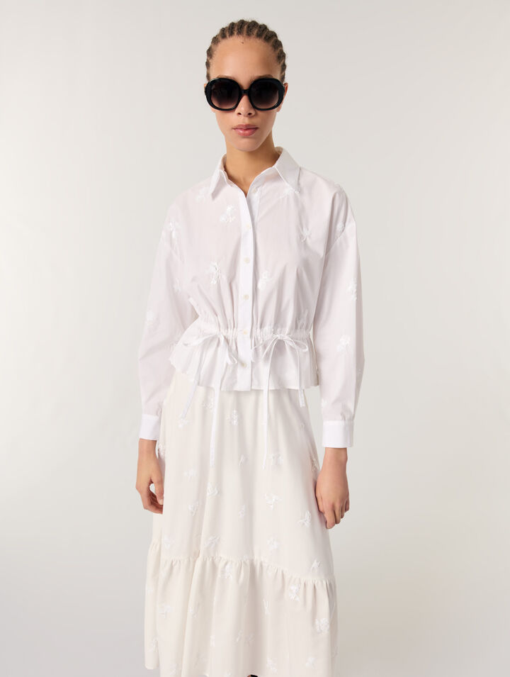 Chemise courte brodée
