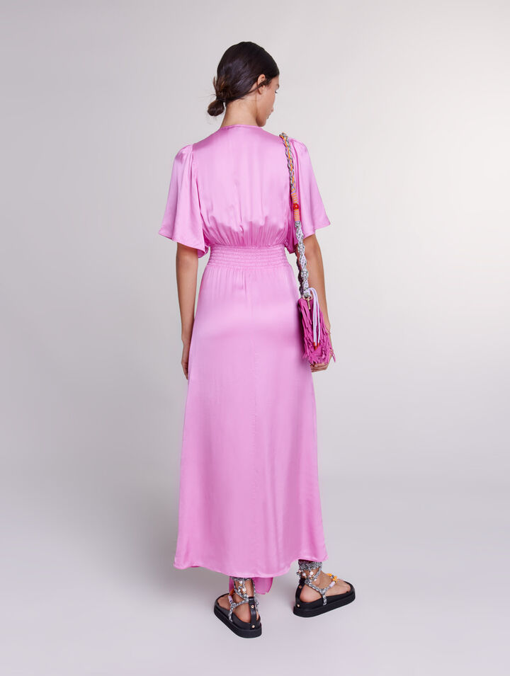 Robe longue satinée